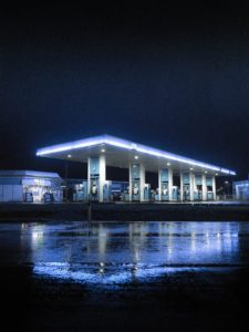 Gas station at night